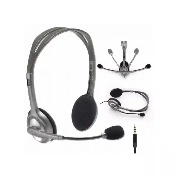 Logitech H111 Wired Headset Stereo Headset with Noise-Cancelling Microphone 3.5 mm Audio Jack PC Mac Laptop Smartphone Tablet - Image 3